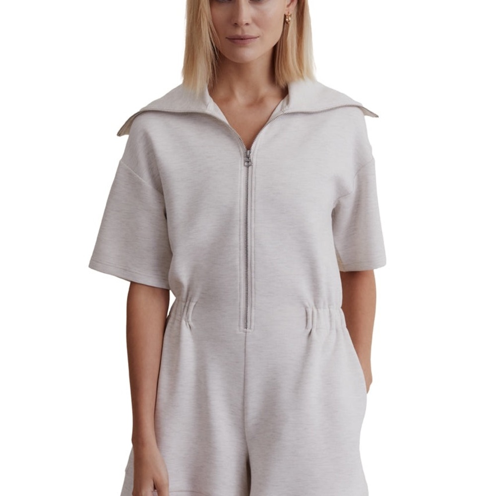 Varley Caldwell Playsuit Romper in Oatmeal
